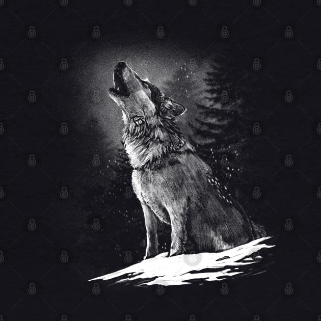 Wolf howling by Emart